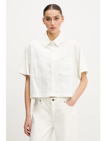 πουκάμισο guess jeans χρώμα άσπρο, w5gh0f d5nw1 85%