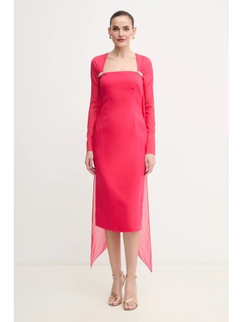 φόρεμα luisa spagnoli χρώμα ροζ, 541709 υλικό 1 67%