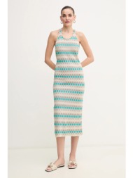 φόρεμα fracomina χρώμα: μπεζ, fs25sd5006k414f8 76% βισκόζη, 14% νάιλον, 10% πολυεστέρας