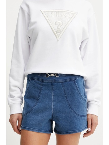 σορτς από μείγμα μεταξιού guess jewel χρώμα μπλε, w5gd1f