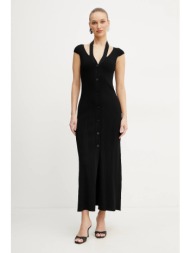 φόρεμα max&co. χρώμα: μαύρο, 2518321022200 56% βισκόζη, 43% πολυαμίδιο, 1% ελαστάν