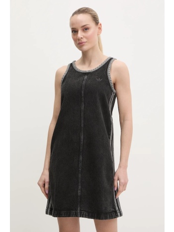 φόρεμα τζιν adidas originals denim 3s dress χρώμα μαύρο