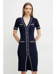 φόρεμα luisa spagnoli χρώμα: ναυτικό μπλε, 100004 65% βισκόζη, 35% πολυαμίδιο