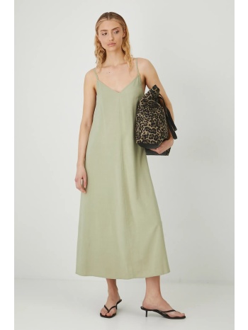 φόρεμα από λινό μείγμα medicine χρώμα πράσινο 85% βισκόζη