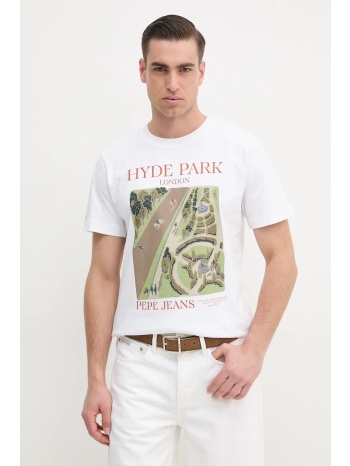 μπλουζάκι pepe jeans duster front tee χρώμα άσπρο