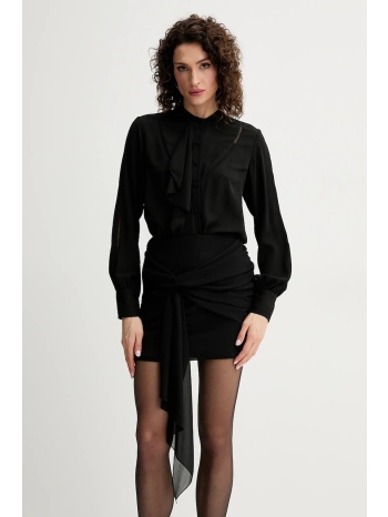 πουκάμισο silvian heach corget χρώμα μαύρο, gpp25354bl