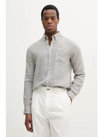 πουκάμισο από λινό barbour linton tailored shirt ανδρικό