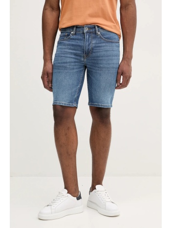 τζιν σορτς pepe jeans slim short hatch χρώμα μπλε