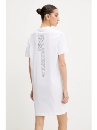βαμβακερό φόρεμα karl lagerfeld jeans χρώμα: άσπρο, a2w13036 100% οργανικό βαμβάκι