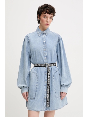 βαμβακερό φόρεμα karl lagerfeld jeans χρώμα μπλε, a2w13022
