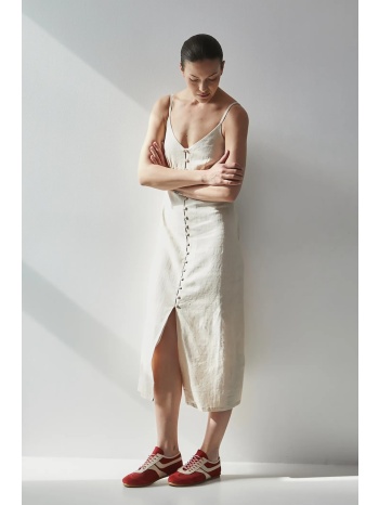 λινό φόρεμα medicine χρώμα μπεζ 55% λινό, 45% βισκόζη