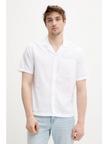 βαμβακερό πουκάμισο hollister co. ανδρικό, χρώμα άσπρο