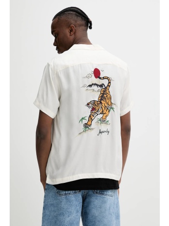 πουκάμισο superdry χρώμα μπεζ, m4010938a-1je 59% χαλκός