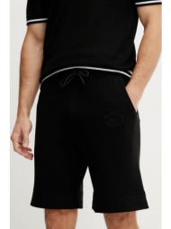 σορτς boss green χρώμα: μαύρο, 50537163 50% βαμβάκι, 50% lyocell