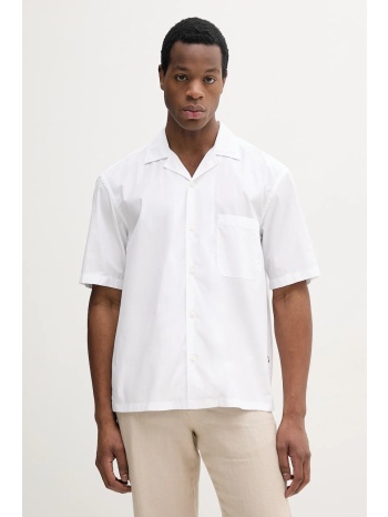 βαμβακερό πουκάμισο boss ανδρικό, χρώμα άσπρο, 50539663