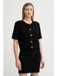 πλεκτή ζακέτα gestuz χρώμα: μαύρο, 10910043 κύριο υλικό: 50% πολυεστέρας, 35% βαμβάκι, 15% πολυαμίδι