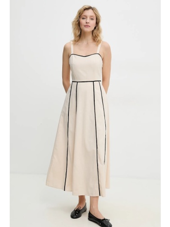 φόρεμα answear lab χρώμα μπεζ κύριο υλικό 92% ρεγιόν, 8%