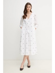 βαμβακερό φόρεμα pepe jeans deal χρώμα: άσπρο, pl953687 100% βαμβάκι