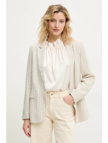 σακάκι με λινό answear lab χρώμα μπεζ κύριο υλικό 70%