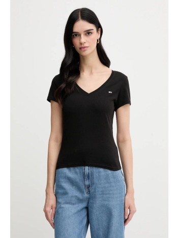 βαμβακερό μπλουζάκι tommy jeans 2-pack γυναικείο, χρώμα