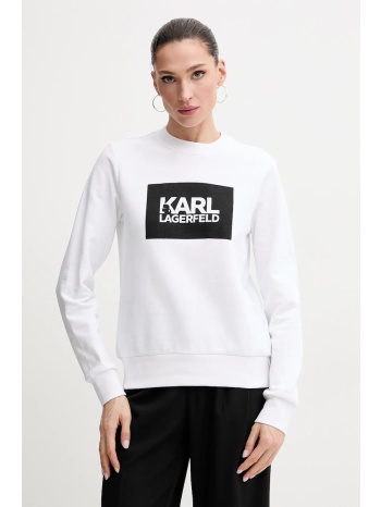 βαμβακερή μπλούζα karl lagerfeld γυναικεία, χρώμα άσπρο