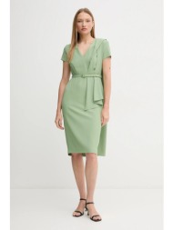 φόρεμα sandro ferrone χρώμα: πράσινο, s23xbebaldacchini 97% πολυεστέρας, 3% ελαστάν