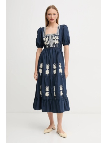 βαμβακερό φόρεμα hoss intropia χρώμα ναυτικό μπλε, 8229095