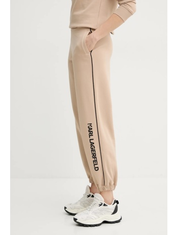 παντελόνι φόρμας karl lagerfeld χρώμα μπεζ, a2w10149 90%