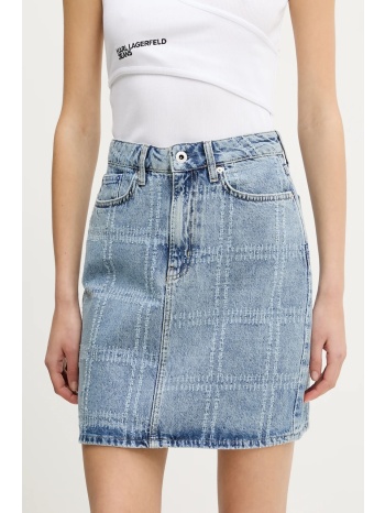 τζιν φούστα karl lagerfeld jeans χρώμα μπλε, a2w12013
