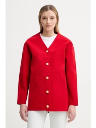 ζακέτα από μίγμα μαλλιού bally χρώμα: κόκκινο, wkn0b2 52% πολυεστέρας, 16% μαλλί, 12% μετάξι, 12% κα