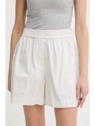 βαμβακερό σορτσάκι herskind alma χρώμα: μπεζ, 5564172 100% βαμβάκι