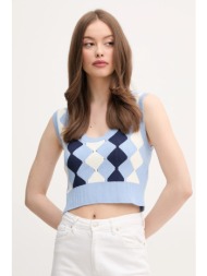 γιλέκο united colors of benetton χρώμα: μπλε, 124me10di 68% βισκόζη, 29% ακρυλικό, 3% ελαστάν