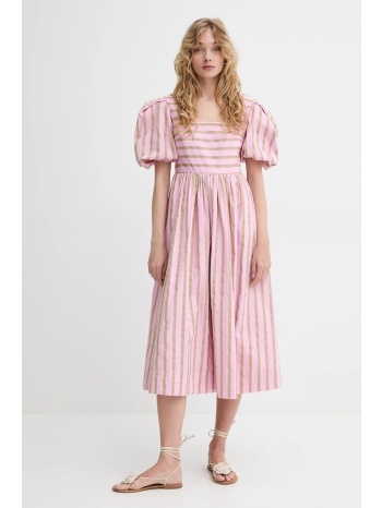 βαμβακερό φόρεμα stine goya χρώμα ροζ, sg-ss25-d113-2344