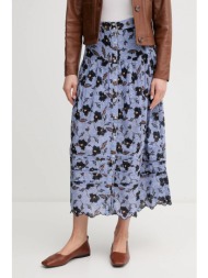 βαμβακερή φούστα pepe jeans enodia χρώμα: μπλε, pl901193 100% βαμβάκι