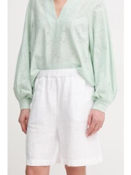 σορτς από λινό mos mosh χρώμα: άσπρο, 168480 100% λινό