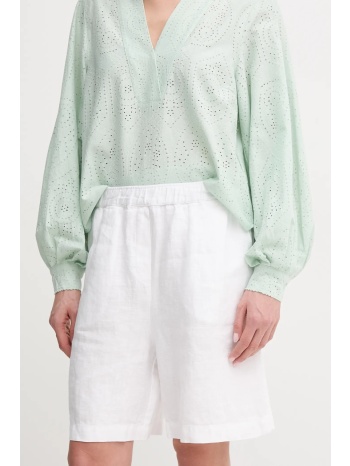 σορτς από λινό mos mosh χρώμα άσπρο, 168480 100% λινό