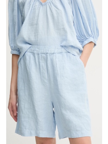 σορτς από λινό mos mosh χρώμα μπλε, 168480 100% λινό
