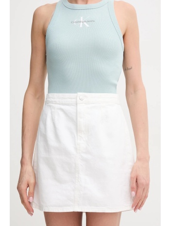 τζιν φούστα calvin klein jeans χρώμα άσπρο, j20j225194