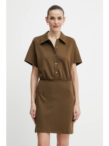 φόρεμα morgan rinol χρώμα καφέ, rinol κύριο υλικό 78%