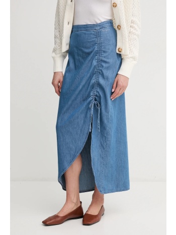 τζιν φούστα pepe jeans maxi skirt hw sunset χρώμα μπλε