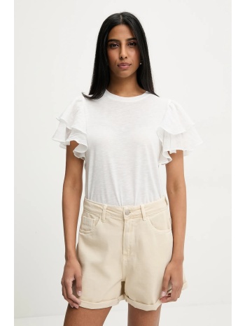 λευκό μπλουζάκι answear lab χρώμα άσπρο 50% λινό, 45%