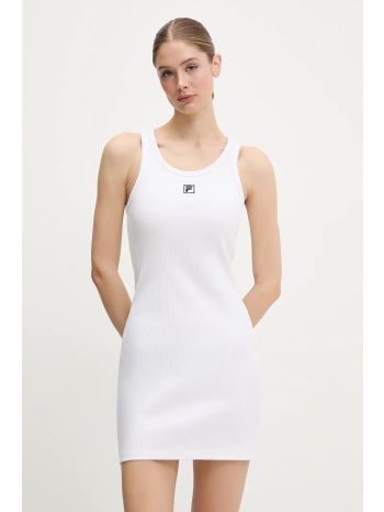 φόρεμα fila linkebeek χρώμα άσπρο, faw1004 95% βαμβάκι, 5%