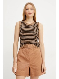 γιλέκο weekend max mara χρώμα: καφέ, 2515361092600 98% βαμβάκι, 2% πολυεστέρας