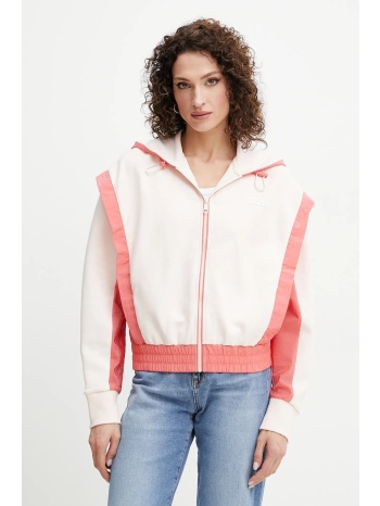 μπλούζα boss χρώμα ροζ, με κουκούλα, 50541327 υλικό 1 75%