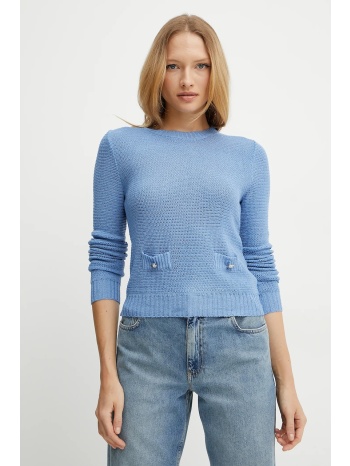 πουλόβερ morgan msuni χρώμα μπλε, msuni 63% ακρυλικό, 37%