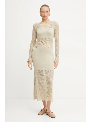 φόρεμα fracomina χρώμα μπεζ, fs25sd5004k514o7 70% βισκόζη