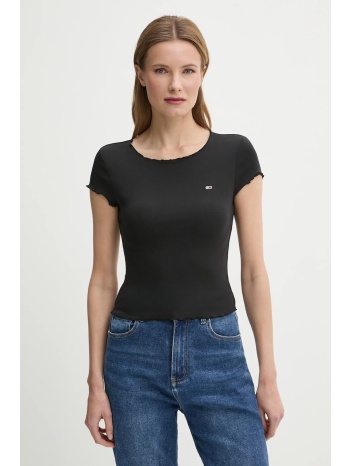μπλουζάκι tommy jeans χρώμα μαύρο, dw0dw20623 95% βαμβάκι
