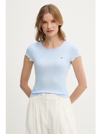 μπλουζάκι tommy jeans χρώμα μπλε, dw0dw20623 95% βαμβάκι
