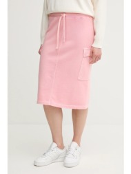 βαμβακερή φούστα united colors of benetton χρώμα: ροζ, 39bld000e 100% βαμβάκι