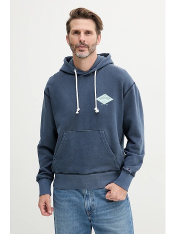 βαμβακερή μπλούζα tommy jeans χρώμα ναυτικό μπλε, με